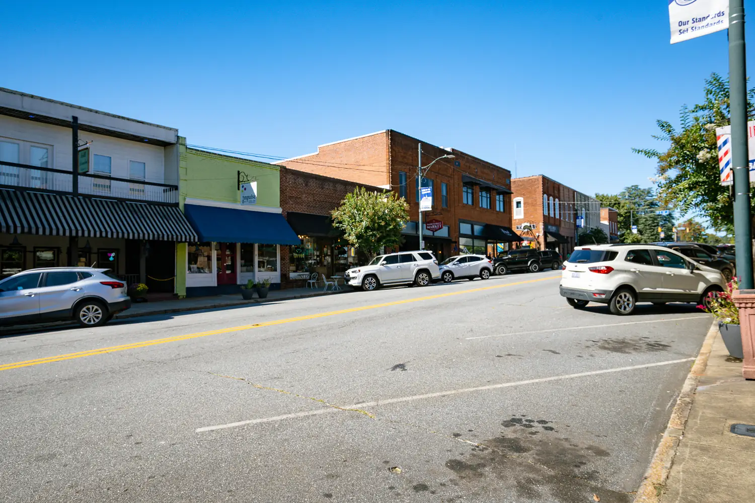 Main Street, looking toward the shops
