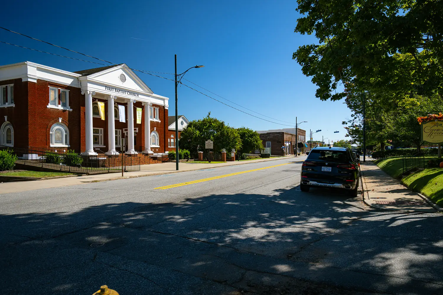 First Baptist Church across North Main