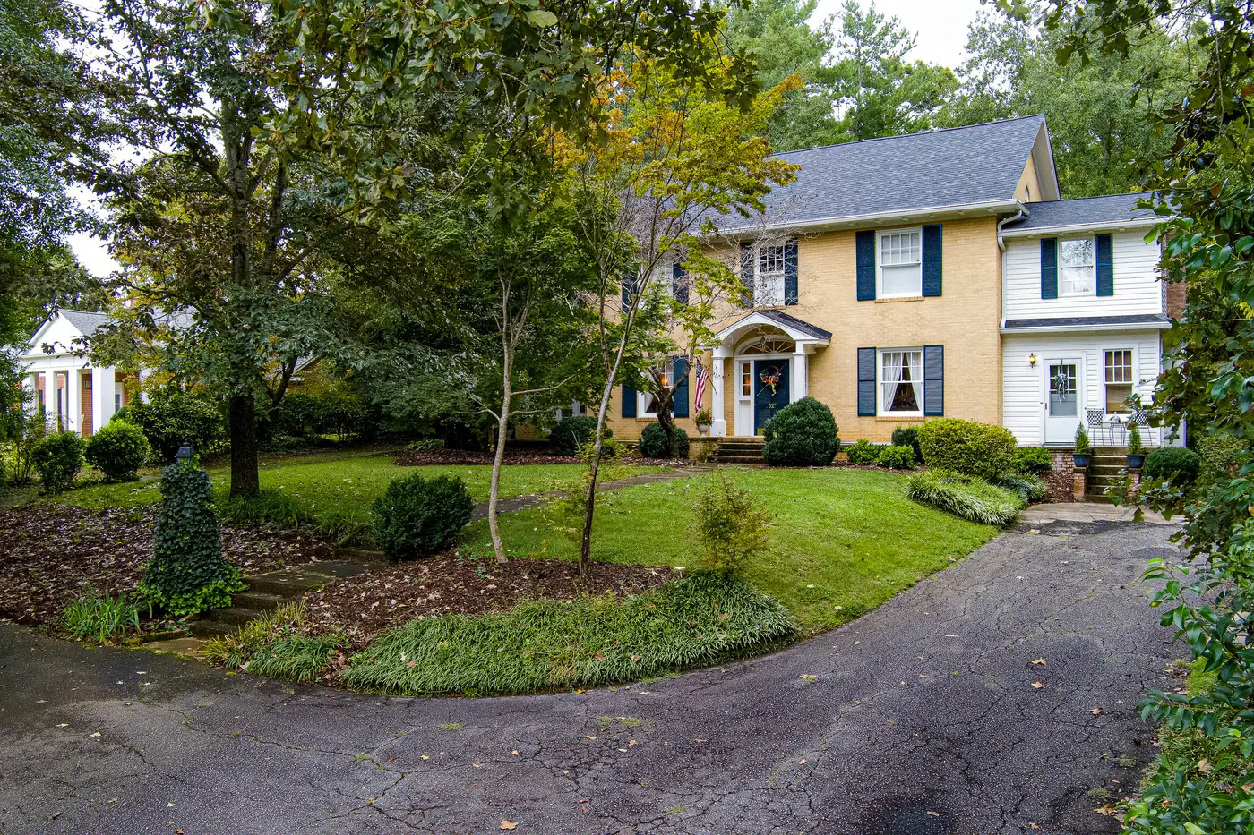 Front elevation and circular drive